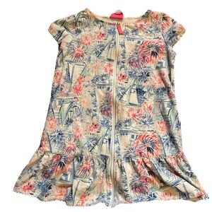 Lilly Pulitzer Girls' Full Zip Beach Coverup Size M 6-7 Minor Wash Wear Firework
